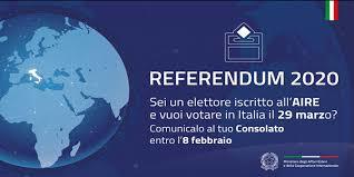 Referendum del 29 marzo 2020 - opzione voto elettori aire