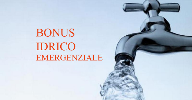 Bonus idrico emergenziale per gli utenti del servizio idrico integrato