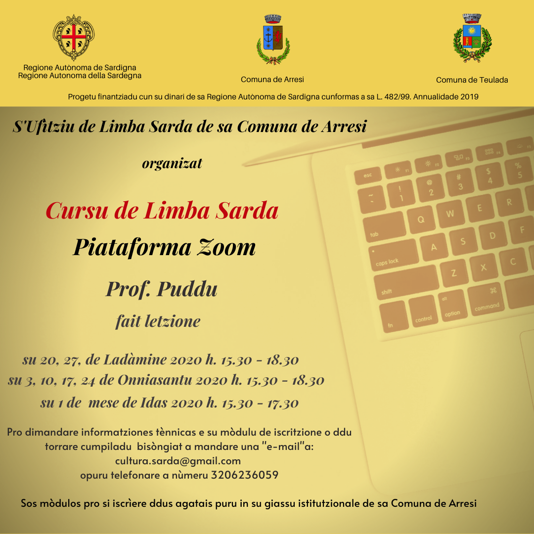 Progetto "Arrexini2.0" . Corso di Lingua Sarda di I livello.